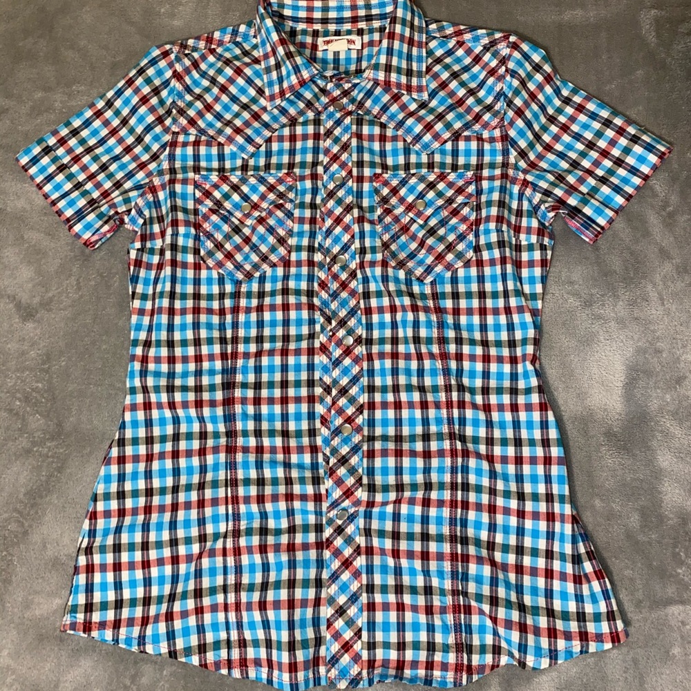 Plaid true religion shirt